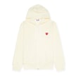 Comme des Garcons Play Play Red Heart Zip Hooded Sweatshirt beige 75574 1