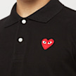 Comme des Garcons Play Play Polo Shirt Red Heart schwarz 77071 5