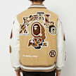 A Bathing Ape Multi Motif Varsity Jacket beige 80203 4