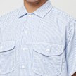 Beams Plus&nbsp; Work Short Sleeve Stripe COOLMAX® bleu 82851 5