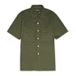 Beams Plus&nbsp; Open Collar Cotton Linen Panama Garment Dye vert 82853 1