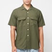 Beams Plus&nbsp; Open Collar Cotton Linen Panama Garment Dye vert 82853 2