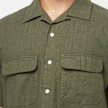Beams Plus Open Collar Cotton Linen Panama Garment Dye green 82853 5