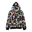A Bathing Ape Hand Draw Pattern Shark Pullover Hoodie black 83786 1