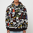 A Bathing Ape Hand Draw Pattern Shark Pullover Hoodie black 83786 2