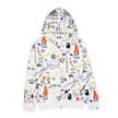 A Bathing Ape Hand Draw Pattern Shark Zip Hoodie  M white 83803 1