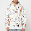 A Bathing Ape Hand Draw Pattern Shark Zip Hoodie  M white 83803 2