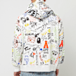 A Bathing Ape Hand Draw Pattern Shark Zip Hoodie  M white 83803 4