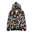 A Bathing Ape Hand Draw Pattern Shark Zip Hoodie M schwarz 83805 1