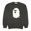 A Bathing Ape Spray Ape Head Garmint Dyed Crewneck M schwarz 83806 1