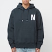 Norse Projects Arne Relaxed Organic Brushed Fleece Large N Hoodie blue 84028 2