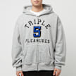 Pleasures x N.E.R.D. Applique Zip Up Hoodie grau 84881 2