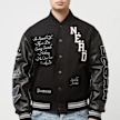 Pleasures x N.E.R.D. Varsity Jacket schwarz 86822 2