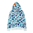 A Bathing Ape ABC Camo Crystal Stone Shark Full Zip Hoodie blue black 89412 1