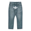 A Bathing Ape Fake Print Sta Loose Fit Denim Pants blauw 89836 1