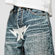 A Bathing Ape Fake Print Sta Loose Fit Denim Pants blauw 89836 5