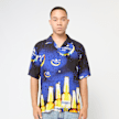 Pleasures&nbsp; Cerveza Camp Shirt bleu 90181 2
