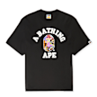 A Bathing Ape Multi Logo College Relaxed Fit Tee black 87778 1