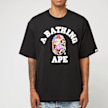 A Bathing Ape Multi Logo College Relaxed Fit Tee black 87778 2