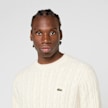 Lacoste Cable Knit Carded Wool Crew Neck Sweater beige 90785 5