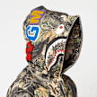 A Bathing Ape&nbsp; Tree Edge Camo Shark Relaxed Fit Full Zip Hoodie M camouflage 86004 9