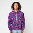 A Bathing Ape One Point Color Camo Cropped Full Zip Hoodie pourpre 92448 2