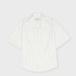 AMI PARIS SS Boxy Shirt Camp Collar Embossed ADC white 95928 1