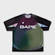 A Bathing Ape Tie Dye Sta Stripe Pattern Football Jersey Tee schwarz 99481 1