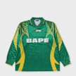 A Bathing Ape&nbsp; Ape Flame Monogram Jacquard Logo Football Jersey vert 99550 1