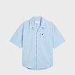 AMI PARIS Short Sleeve Boxy Shirt Shark Collar blue 106038 1