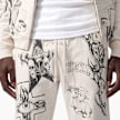HELLSTAR Grafitti Mirror Face Sweatpants beige 106154 4