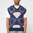 Billionaire Boys Club Diamonds & Dollars Argyle Knitted Vest bleu 90175 2
