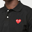 Comme des Garcons Play T-Shirt Polo Red Emblem Red Heart noir 96049 3