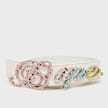 A Bathing Ape&nbsp; Bape Logo Belt W/ Rhinestones blanc 99552 1
