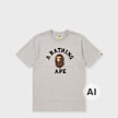 A Bathing Ape&nbsp; College Tee white gris 104937 1