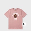 A Bathing Ape College Tee white light pink 104938 1