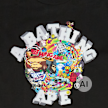 A Bathing Ape&nbsp; Colorful 3D Graphic College Tee noir 104966 3