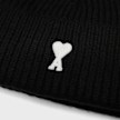 AMI PARIS Beanie With Contrasted Ami De Coeur noir 106026 3
