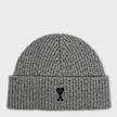 AMI PARIS Beanie With Contrasted Ami De Coeur gris 106029 1