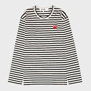Buy Comme des Garcons Play Play Red Heart Striped Long Sleeve T