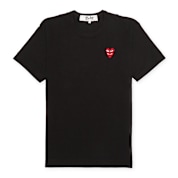Buy Comme des Garcons Play Double Heart T-Shirt in black P1T288
