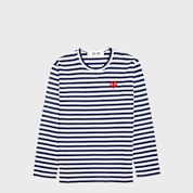 PLAY COMME des GARCONSボーダー ハート　ロングTシャツ Buy Comme des Garcons Play Play Red Heart Striped Long Sleeve T