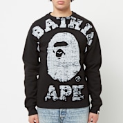 Buy A Bathing Ape Big College Crewneck in black | 001SWJ801002MBLK