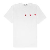 Buy Comme des Garcons Play Horizontal 3 Heart T-Shirt in white