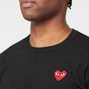 Buy Comme des Garcons Play Small Red Heart T-Shirt Black in black