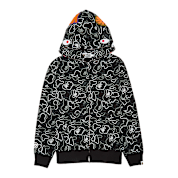 Buy A Bathing Ape Neon Camo Shark Full Zip Hoodie in black