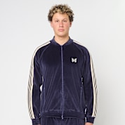 Buy Needles Rib Collar Track Jacket in blue | RW323-NAVY | solebox