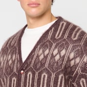 Buy Needles Mohair Cardigan - Geometric burgundy Mohair Cardigan