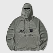 Buy Umbro by Slam Jam Royal Arms Zip Masked Hoodie in smock grey