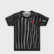 Buy Comme des Garcons Play T-Shirt Red Emblem Mesh Red Heart in